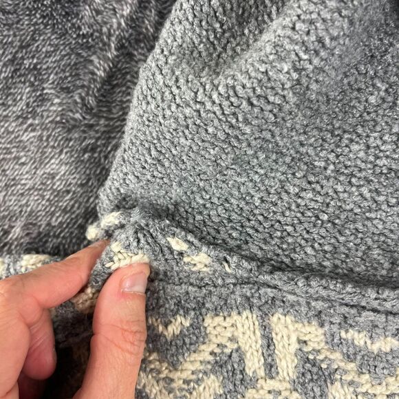 J. Jill Fair Isle Hooded Cardigan Sweater Hand Embroidered Nordic Women's L NWT - Picture 11 of 12